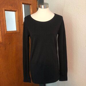 'Athleta' Black and Gray Athletic Long Sleeved Top - Size Large